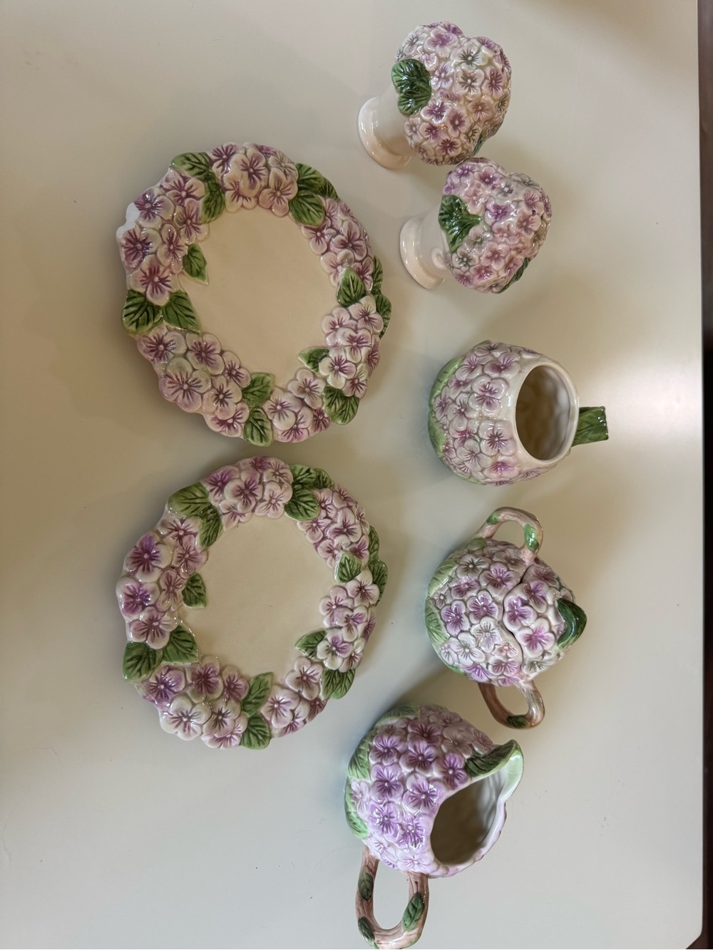 Vintage Hyndrangea Ceramic - Decorative Home Dining Set